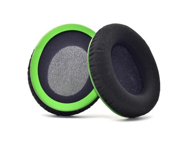 1Pair Soft Ear Pad Cushion Cover Earmuff for Cloud Headphones(Green ear cushions)
