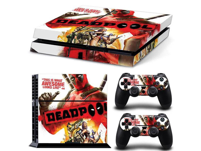 Deadpool Game Console Vinyl Skin Sticker for PS4 Controller GamePad Decal Frinti Protective Film(TN-PS4-2730)