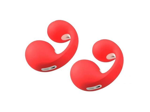 1 Pair Earbud Ear Caps Protective Cover Eartips Ear Buds Cups for Ambie AM-TW01(large) (Red)