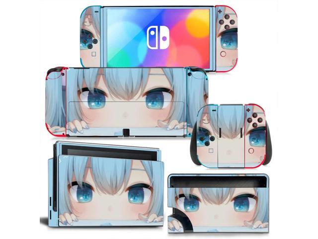 Cartoon Girl Skin Full Sticker Decal for Switch NSConsole Controller Dock Skin Vinyl Protective Film(1710)
