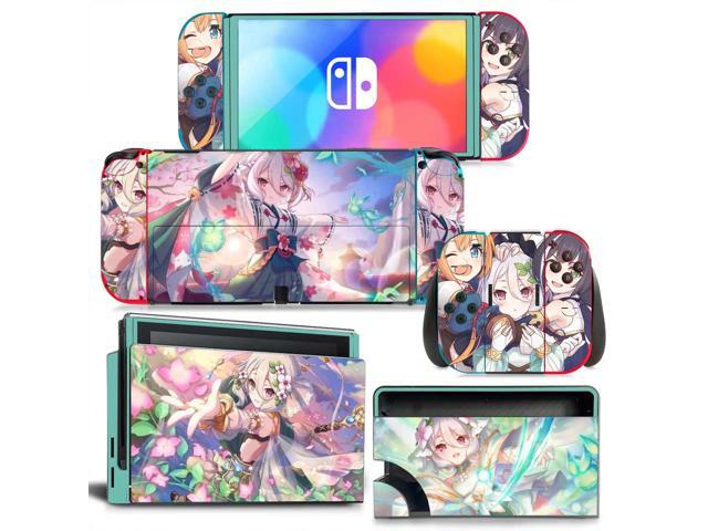 Cartoon Girl Skin Full Sticker Decal for Switch NSConsole Controller Dock Skin Vinyl Protective Film(1712)