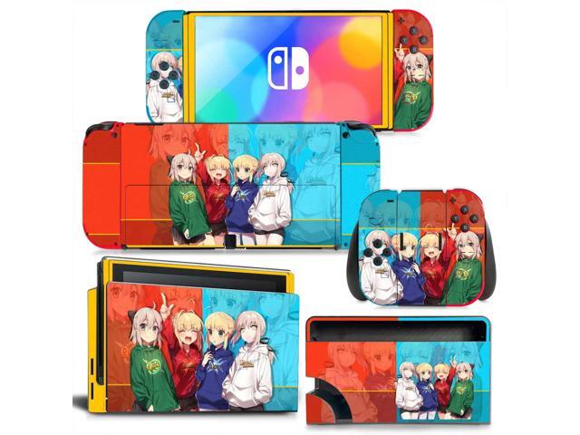 Cartoon Girl Skin Full Sticker Decal for Switch NSConsole Controller Dock Skin Vinyl Protective Film(1716)