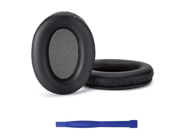 Durable Ear Pads for Cloud2 Headphone Earmuff Easily Replaced Ear Pads Headphone Sleeves Cover Noise Cancelling(black leather)