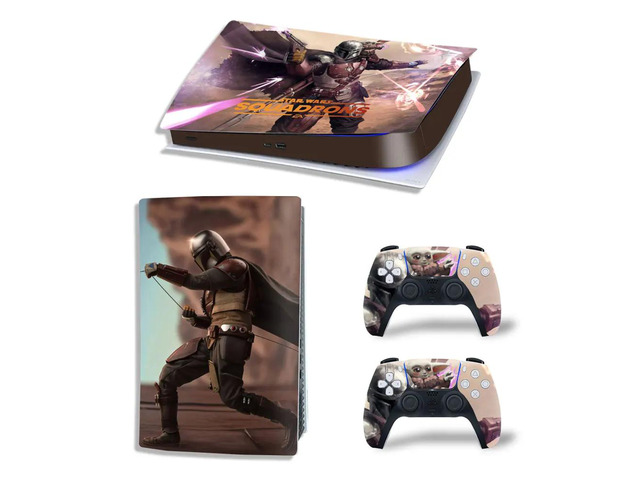 Star Wars PS5 Digital Edition Skin Sticker Decal for PS5Console and 2 Controllers PS5 Skin Sticker Vinyl Film(TN-PS5Digital-4707)