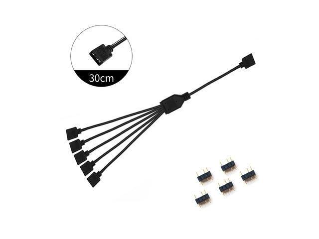 ARGB 5V 3Pin Extension Cable Adapter 30cm 1 To 1 2 3 4 5 12v 4pin RGB Splitter Cable(5V 1 to 5)(5V)