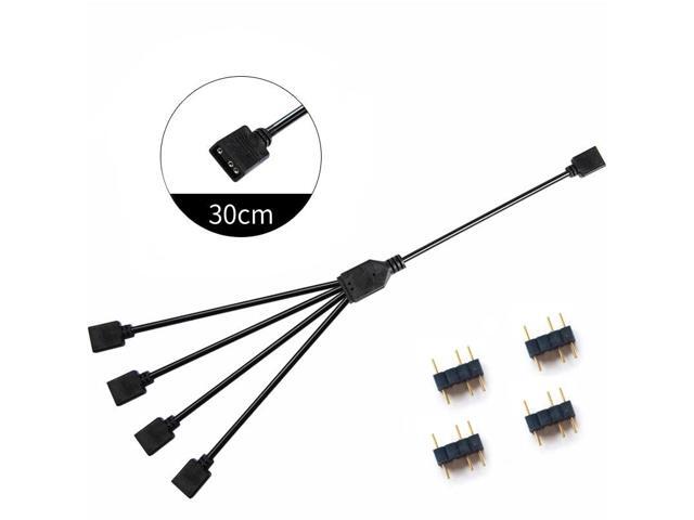 ARGB 5V 3Pin Extension Cable Adapter 30cm 1 To 1 2 3 4 5 12v 4pin RGB Splitter Cable(5V 1 to 4)(5V)