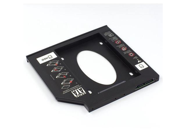 HDD Caddy 9.5mm/12.7mm SATA 3.0 Hard Disk Drive Enclosure 2.5'' SSD Case Box Optibay Adapter for Laptop CD DVD-ROM(Black)(9.5mm)