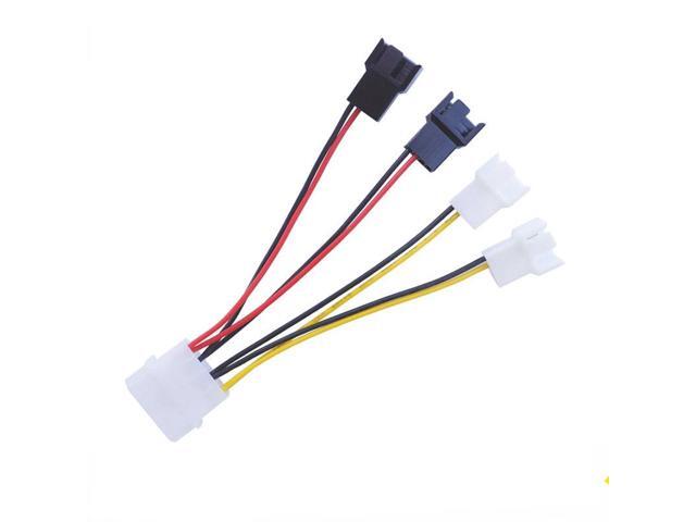 1pcs/lot Computer Cooling Fan Power Cables 4Pin Molex To 3Pin Fan Power Cable Adapter Connector 12v*2/5v*2 for CPU PC Case Fan