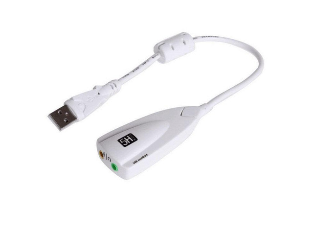 USB 2.0 Sound Card 5HV2 External 7.1 Channel Adapter with 3D Virtual Audio Sound