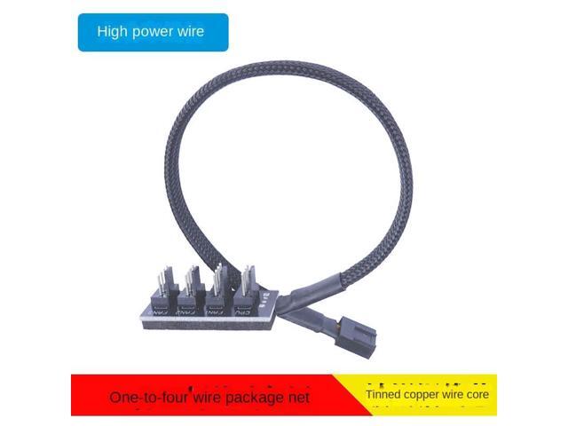 PWM Fan Hub, PC CPU Cooling 4 PIN Fan Power Cable Hub Splitter Adapter Desktop Computer Cooler Case Fans 1 To4 Way(1to4)