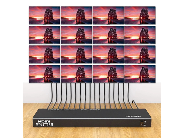 4K 1x10,4K 1x16 HDMI Splitter 1x10 HDMI Video Distributor 1 in 16 out Video Audio Splitter 1 in 8 10 16 out for PS3 Laptop PC Monitor TV