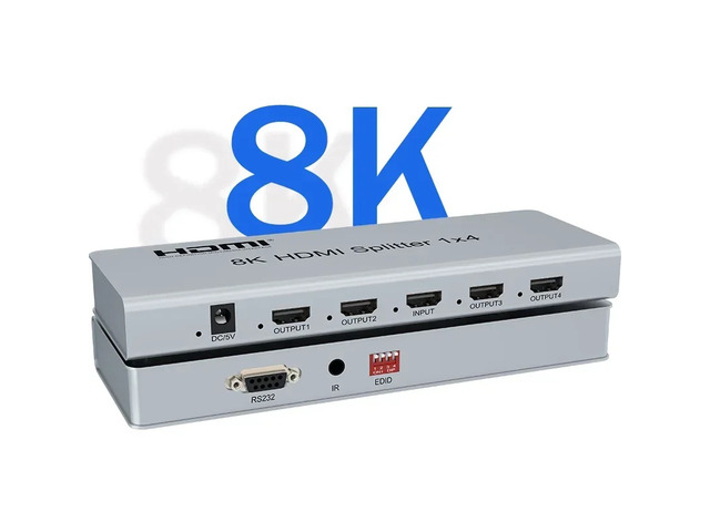 1 in 4 out,8K HDMI 2.1 Splitter 1x2 1x4 8K@60Hz 4K@120Hz HDMI Video Splitter Duplicator 1 in 2 out HDR 48Gbps for Xbox PS4 PS5 TV PC Laptop
