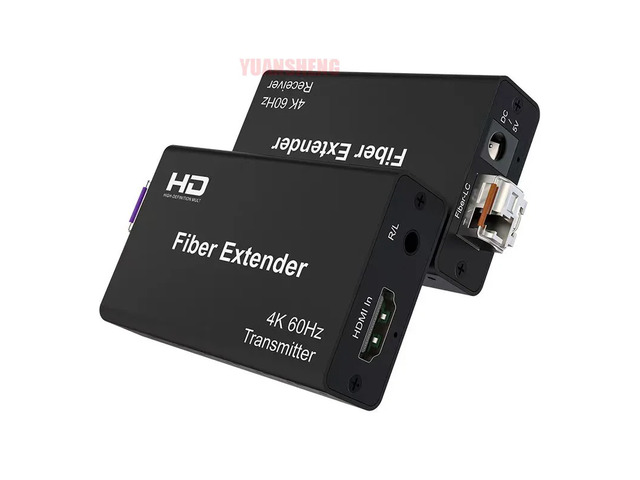 4K 30hz,4K@60Hz 20Km Fiber Extender for HDMI over LC Fiber Optic Cable 4:4:4 Fiber Video Transceiver with Audio Extender HDCP2.2 HDR10