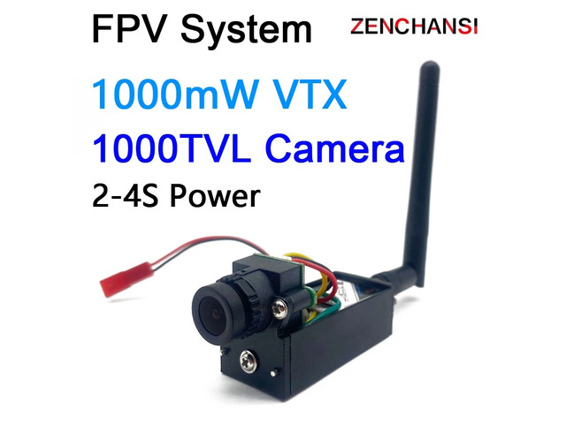 FPV Suit,Ready to use 5.8G 48CH FPV VR Goggles Monitor 480p with 1000mW VTX Transmitter and CMOS 1000TVL FPV Camera for RC Playing Part