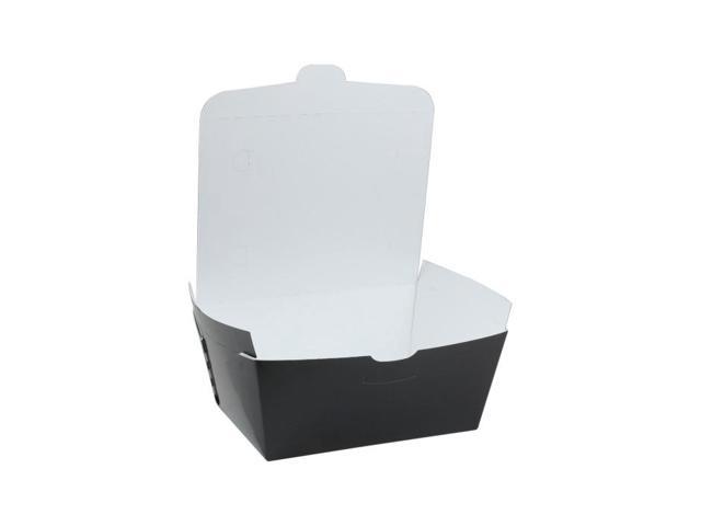 UPC 016194145342 product image for Pactiv 66 oz OneBox Take Out Container with Perforated Lid, Black, 6.5' x 4.5' x | upcitemdb.com