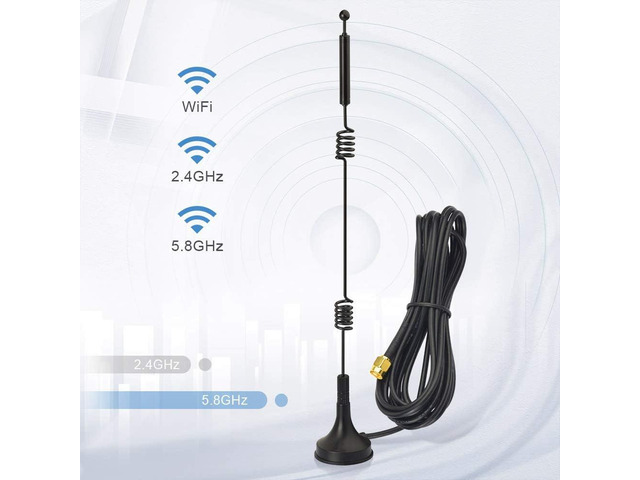 Bingfu Dual Band WiFi 2.4GHz 5GHz 5.8GHz 9dBi Magnetic Base MIMO RP-SMA Male Antenna 4-Pack for WiFi Router Wireless Network Card USB Adapter...