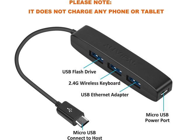 AuviPal 3-Port Micro USB OTG Hub Adapter (3 USB Ports + Power Port) for Fire Stick 4K, Playstation Classic, Raspberry Pi Zero, Sega Genesis Mini,...