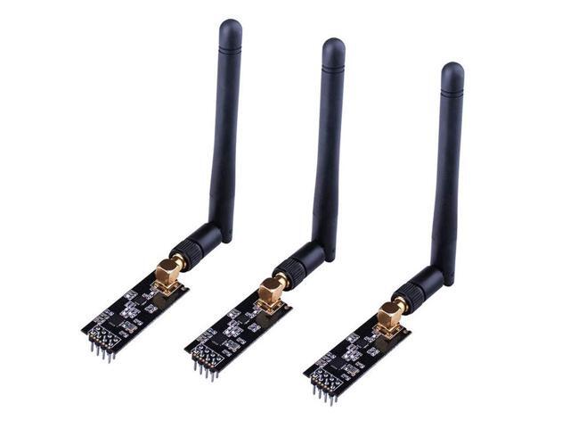 KEHIPI 3pcs Wireless Transceiver Module, RF Transceiver Module, 2.4G 1100m NRF24L01+PA+LNA SMA Antenna for Raspberry Pi Arduino KY67