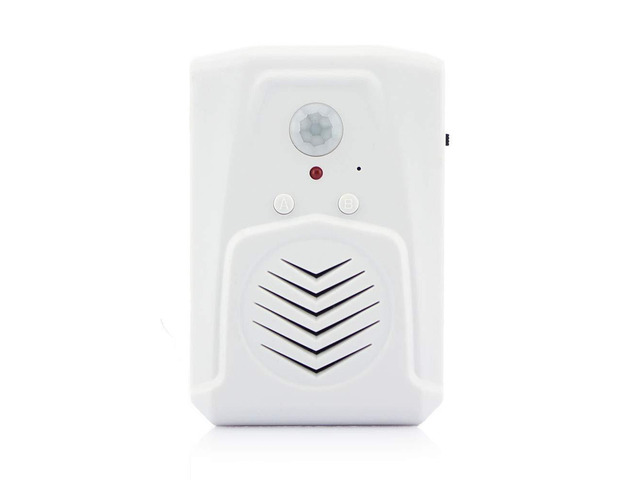 Infrared Motion Sensor Activated Sound Speaker Built with Microphone Record one Voice for Shop Sale, Garage Door Alert, Greeting Visitor Door...