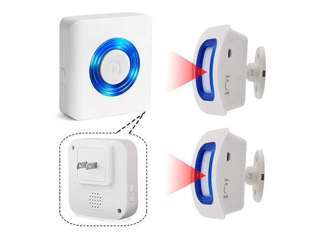 Wireless Indoor Motion Sensor Alarm, Bed Alarm and Fall Prevention for Elderly / Dementia Patients /Kids (2 Motion Detector +1 Receiver)