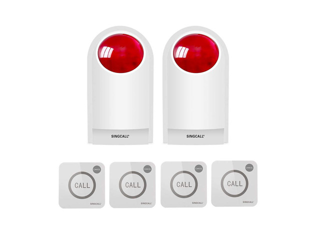 Remote Emergency Strobe Siren Alarm Kit Home Caring Alert System Panic SOS Warning System for Factory/Hospital/Store/Hotel/Jewelry Shop Security,...