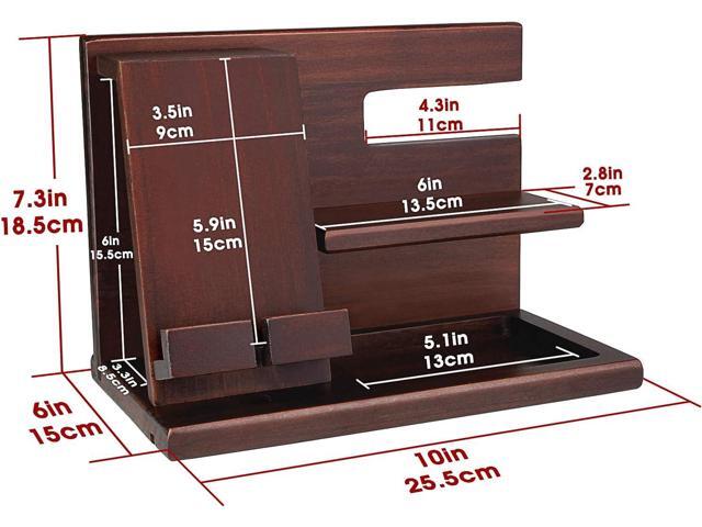 Wood Phone Docking Station For Men - Wooden Nightstand Organizer - Personalized Idea For Him, Husband, Boyfriend, Dad, Son, Boss, Colleague -...