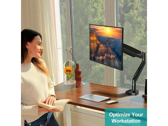 MOUNT PRO Single Monitor Mount Stand fits 22-35 inch/26.4lbs Ultrawide Computer Screen, Long Monitor Arm with Height/Tilt/Swivel/Rotation...