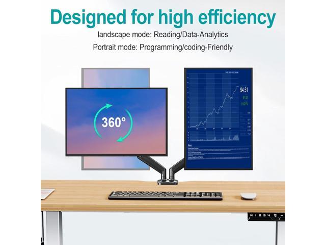 MOUNT PRO Dual Monitor Mount Fits 13 to 32 Inch Computer Screen, Height Adjustable Monitor Stand for 2 Monitors, Gas Spring Monitor Arm Holds up to...