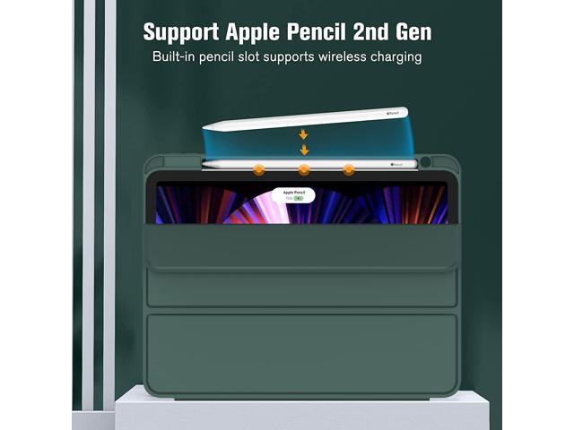 ZryXal New iPad Pro 11 Inch Case 2022(4th Gen)/2021(3rd Gen)/2020(2nd Gen) with Pencil Holder, Smart iPad Case [Support Touch ID and Auto...
