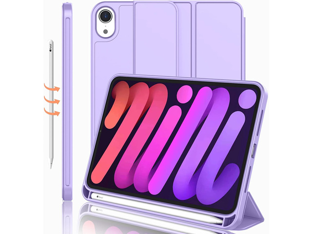 iMieet iPad mini 7 Case 2024 (A17 Pro), iPad mini 6 Case (8.3-Inch,2021 Model), iPad mini 7th/6th Generation Case with Pencil Holder, Trifold Stand...