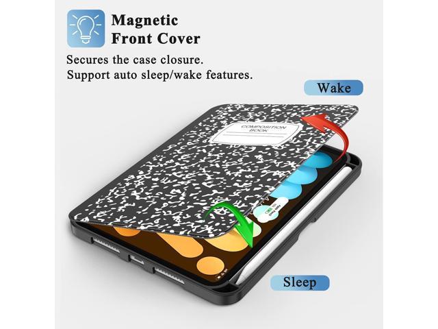 Supveco Case for iPad Mini 7 (A17 Pro) 2024/iPad Mini 6 2021 8.3 Inch with Pencil Holder-[Auto Wake/Sleep],Slim Protective Case with Soft TPU Back...
