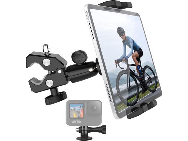 Aozcu Bike Tablet Mount, Motorcycle Bicycle Tablet Holder, Metal Clamp Anti Shake Handlebar Mount with 1/4'' Screw Tip for iPad Pro 12.9/11/. photo