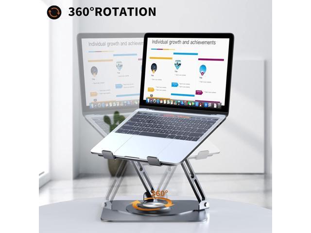 Laptop Stand for Desk, Adjustable Computer Stand with 360° Rotating Base, Ergonomic Laptop Riser for Collaborative Work, Foldable & Portable Laptop...