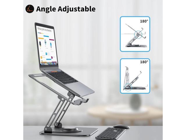 Laptop Stand for Desk, Adjustable Computer Stand with 360° Rotating Base, Ergonomic Laptop Riser for Collaborative Work, Foldable & Portable Laptop...