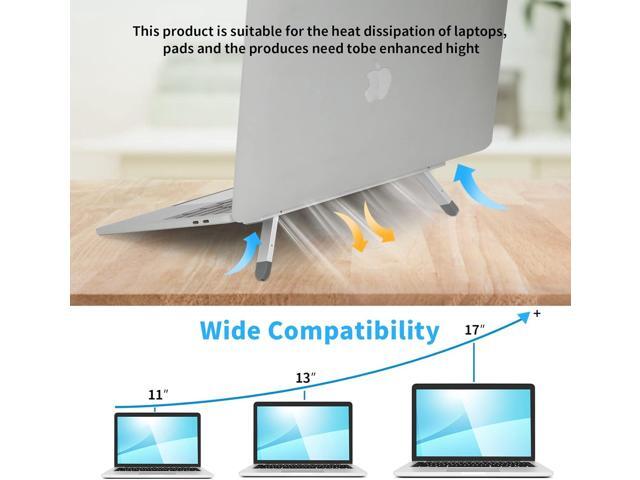 Riser for Desk,Pop up Laptop Stand,Adjustable Height Self-Adhesive Portable Laptop Stand with Feet, Extend Leg,Foldable Computer Stand for 10-17...