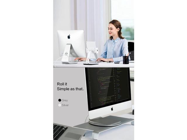 360° Rotation Monitor Stand, Grey Aluminum Alloy, Wide Compatibility for iMac, Laptop, Potted Plants, Arts & Crafts and More