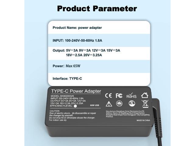 65W USB C Charger for Dell Laptop Charger Latitude 5320 7320 5440 5540 7440 5430 5530 7430 5420 7420 5520 7400 7410 7390 7330 9430 Chromebook 3100...