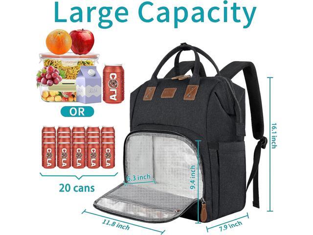 17 Inch Laptop Backpack, Large Lunch Backpack for Women Men Gifts, Travel Carry On with Lunch Box and USB Port, Insulated Cooler Bookbag Nurse Work...
