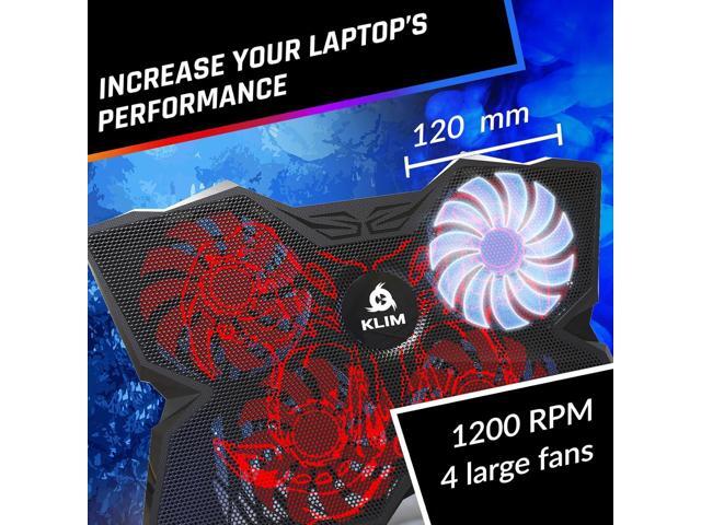KLIM Wind Laptop Cooling Pad - More Than 500,000 Units Sold - New 2024 - Powerful Rapid Action Laptop Cooler - Laptop Stand with 4 Cooling Fans - 2...