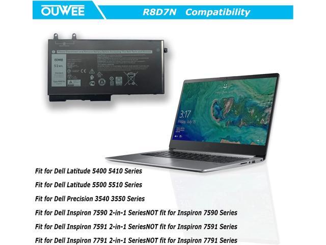 R8D7N Laptop Battery Compatible with Dell Latitude 5400 5410 5500 5510 Precision 3540 3550 Inspiron 7590 7591 7791 2-in-1 Series 0R8D7N 1V1XF 4GVMP...