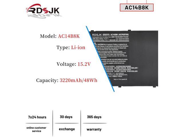AC14B8K AC14B3K Laptop Battery for Acer Aspire R3-131T R5-471T R5-571T R7-371T Chromebook CB3-111 CB3-511 CB3-531 CB5-571 Swift 3 SF314-51 SF314-52...