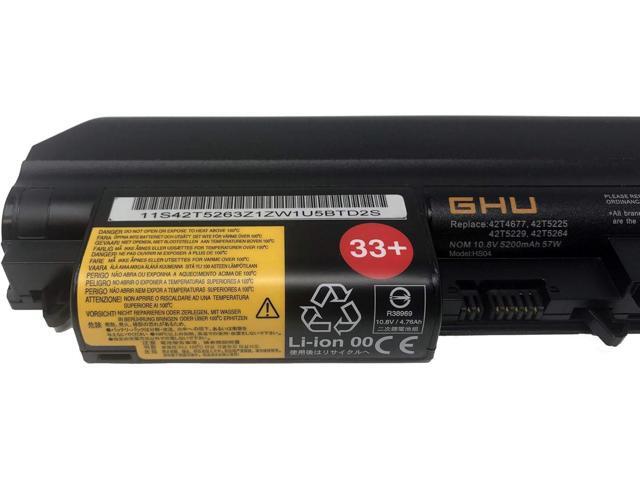 GHU New Battery 57 Wh for 33+ 41U3198 43R2499 42T4531 Compatible with Lenovo Thinkpad T61 R61 R61i 14-Inch Widescreen R400 T400 42T5263 42T5229...