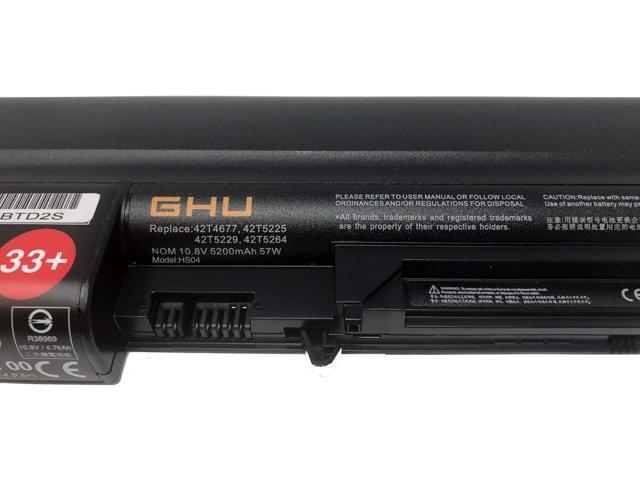 GHU New Battery 57 Wh for 33+ 41U3198 43R2499 42T4531 Compatible with Lenovo Thinkpad T61 R61 R61i 14-Inch Widescreen R400 T400 42T5263 42T5229...