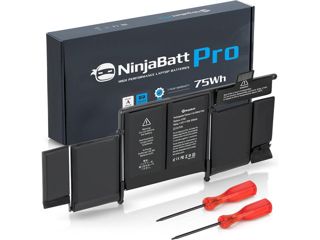 NinjaBatt Battery A1502 A1582 for Apple MacBook Pro Retina 13 A1493 [Early 2015, Mid 2014, Late 2013] - High Performance [75Wh/11.42V]