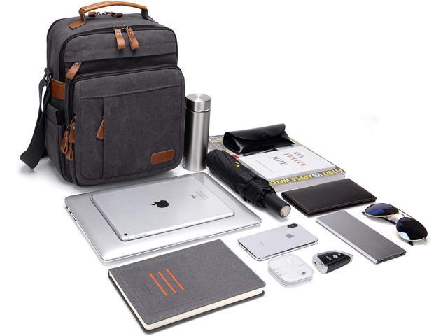 ESTARER Mens Medium Messenger Bag for 13.3'' laptop, Water-resistant Vertical 12.9'' Shoulder Bag Tablet Carry Case