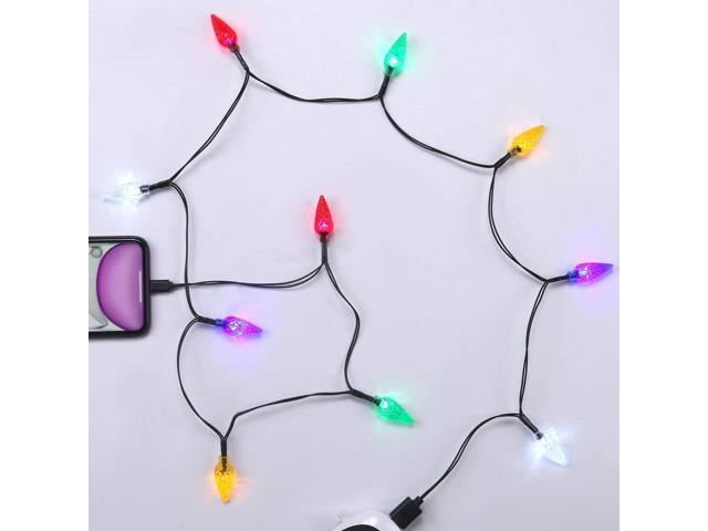LED Christmas Light Phone Charger Cord USB Charging Cable Gift for Phone 14/13/12/11 Pro/XS/XS Max/XR/X/8 Plus/ 8/7 Plus/7s Plus/6s/6 with 10...
