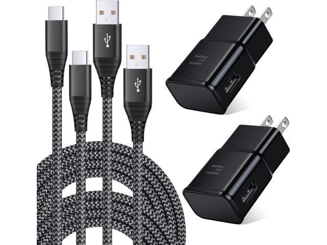 Adaptive Fast Charging USB Wall Charger Kit, Qihop 2-Pack Fast Charging Block Android Phone Charger with 6ft USB Type C Cable for Samsung Galaxy...