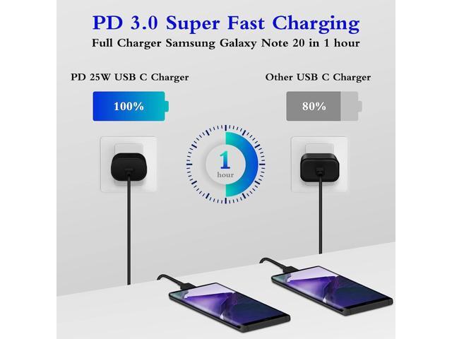 Type C Charger, 2-Pack 25W Type C Super Fast Charging with 6ft Android Type C Phone Charger Cable Compatible with Galaxy S23...