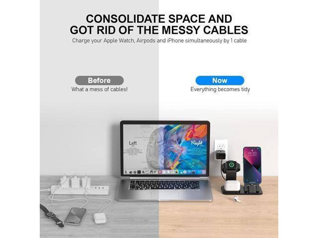 3 in 1 Charging Station for Apple Products, Removable Charging Stand for iPhone Series AirPods Pro/3/2/1, Charging Dock for Apple Watch...