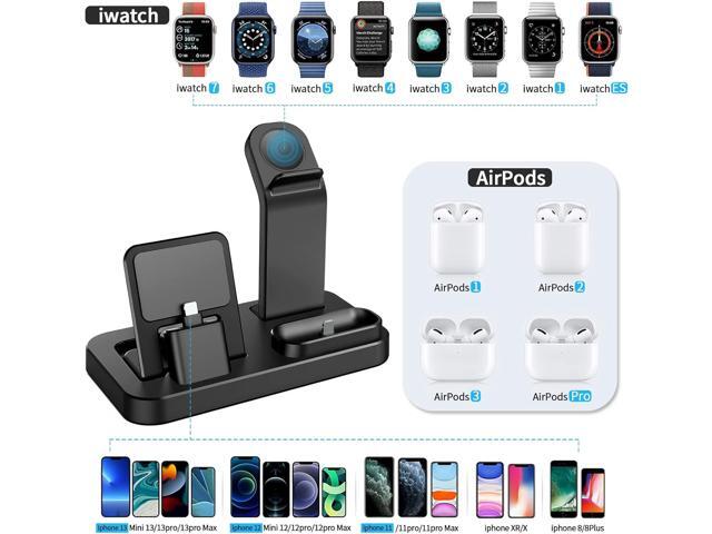 3 in 1 Charging Station for Apple Products, Removable Charging Stand for iPhone Series AirPods Pro/3/2/1, Charging Dock for Apple Watch...